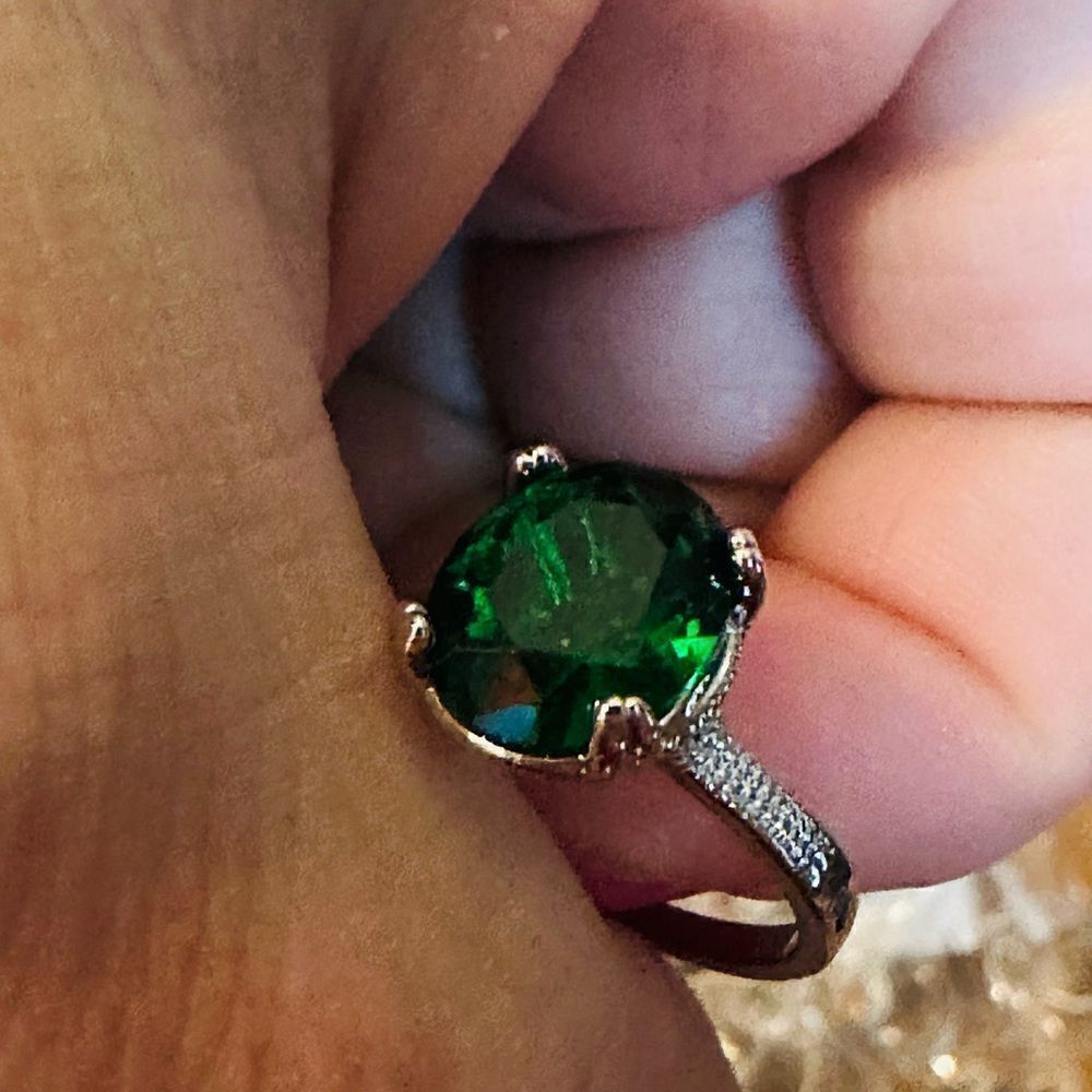 925 Sterling Silver Huge GREEN Flawless Paraiba Tourmaline RING - Picture 7 of 8